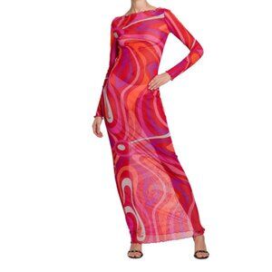 Pucci Women’s Abstract-Print Sheer Maxi Dress